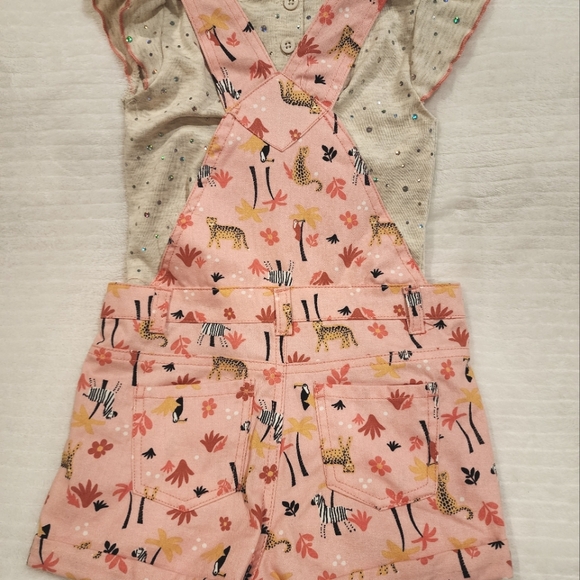 Little Lass 4T Jungle Romper/Overall Short Set - Picture 3 of 5